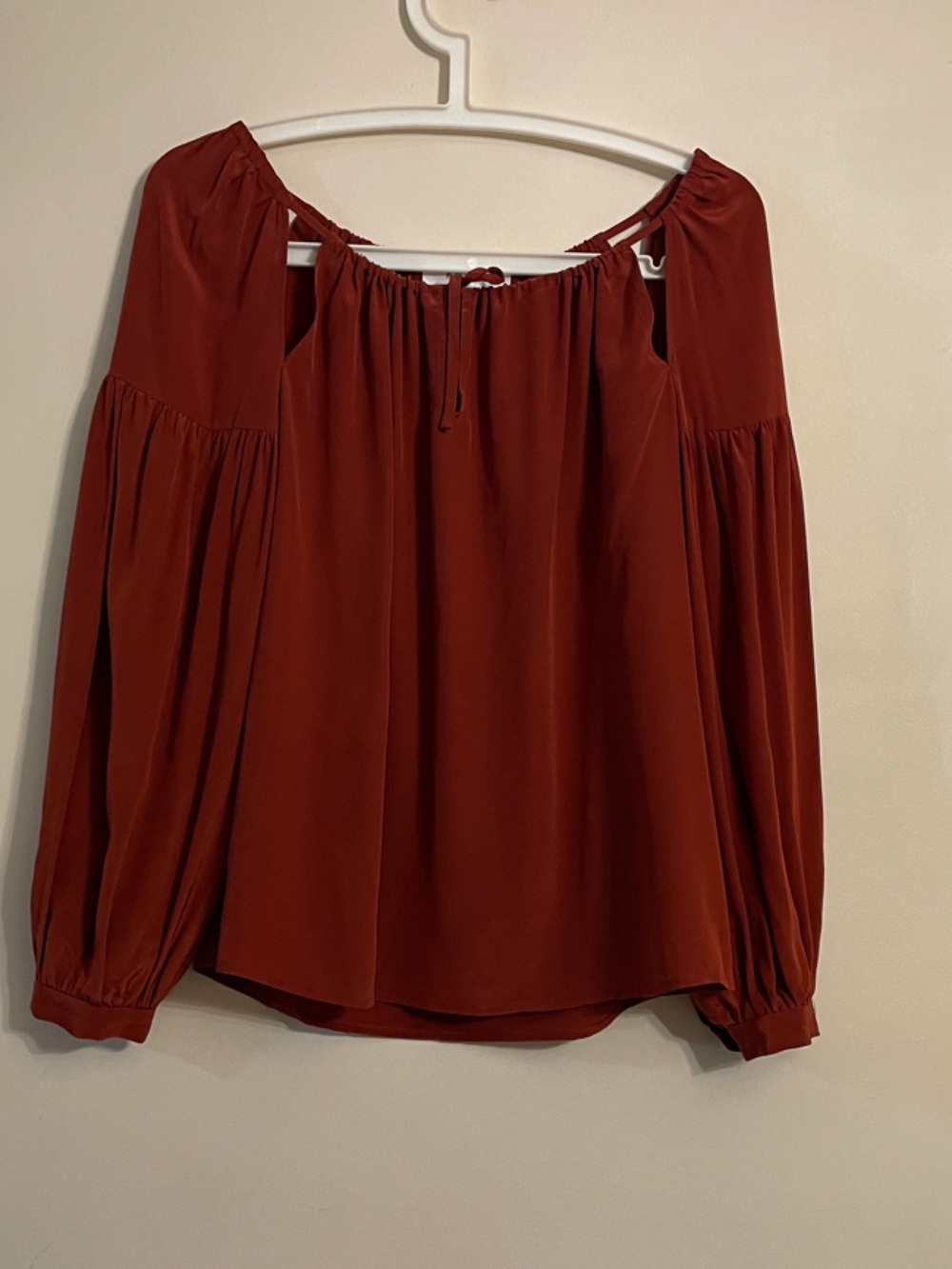FRAME 100% Silk Long Sleeve Blouse XS